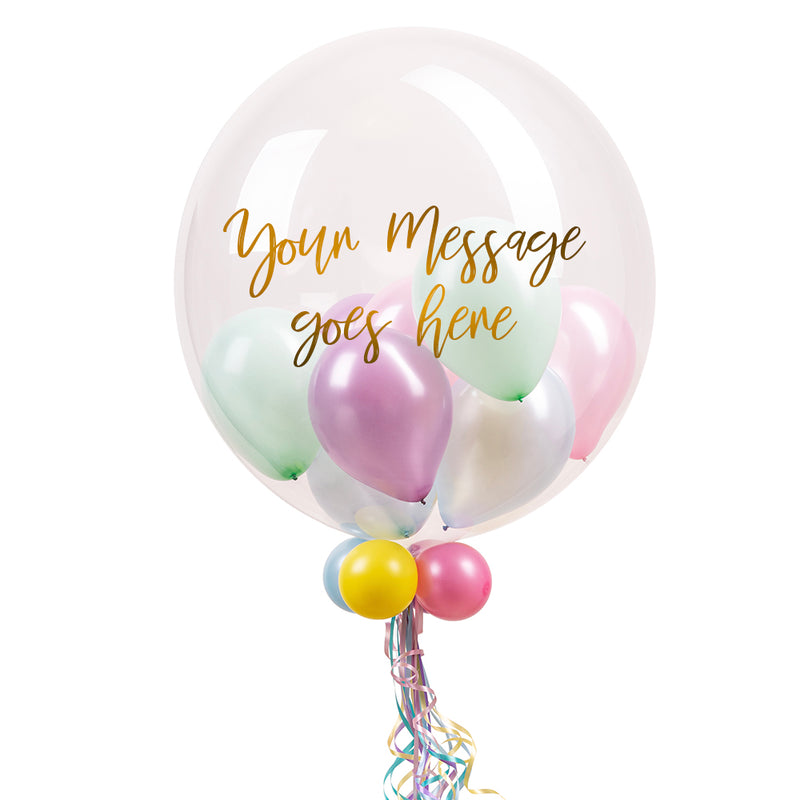 Personalised Bubble Balloon in a Box – Pretty Pastels