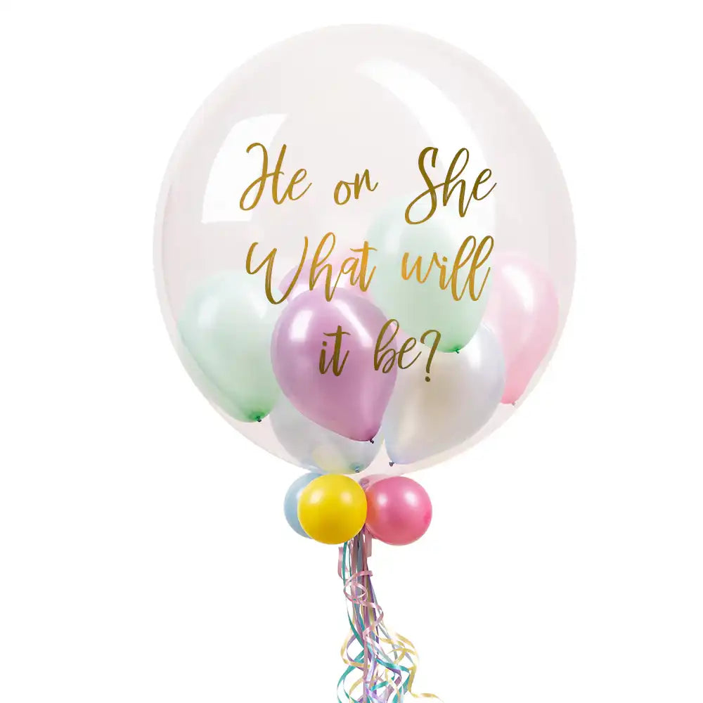 Personalised Bubble Balloon in a Box – Pretty Pastels Personalised Balloons
