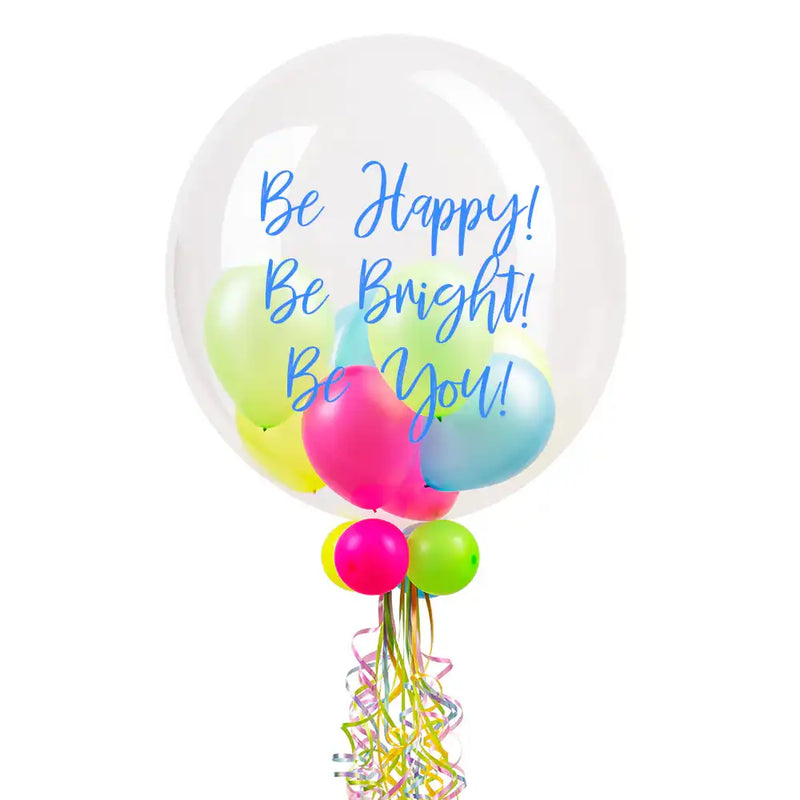 Personalised Bubble Balloon in a Box – Neon Personalised Balloons
