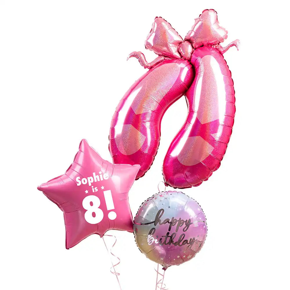 Personalised Inflated Balloon Bunch - Ballet Girl Personalised Balloons