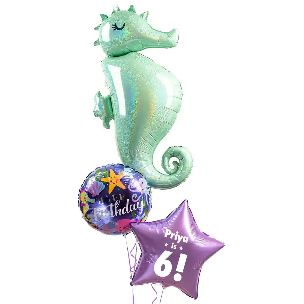Personalised Inflated Balloon Bunch - Under the Sea Personalised Balloons