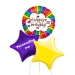 Personalised Inflated Balloon Bunch - Retro Foil