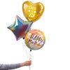 Personalised Inflated Balloon Bunch - Ombre & Gold Personalised Balloons