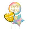 Personalised Inflated Balloon Bunch - Ombre & Gold Personalised Balloons
