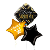 Personalised Inflated Balloon Bunch - Art Deco Personalised Balloons