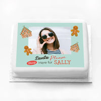 Personalised Photo Cake - Santa Please Stop Here Personalised Cake