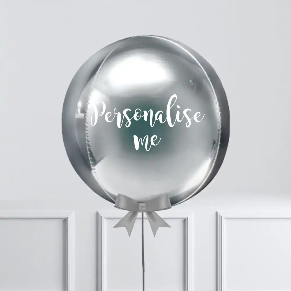 Personalised Orb Balloon - Silver Personalised Balloons