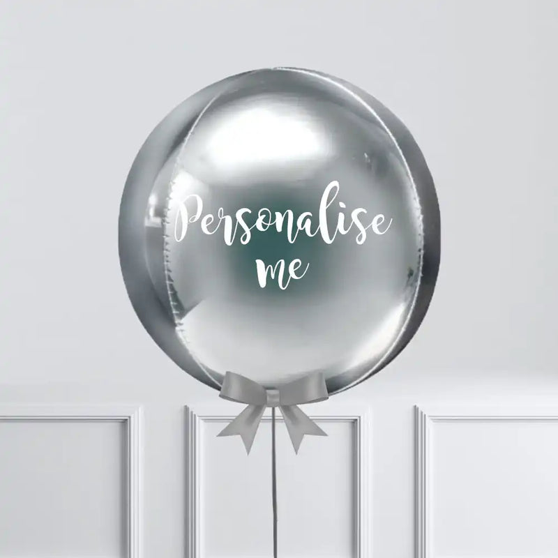 Personalised Orb Balloon - Silver Personalised Balloons