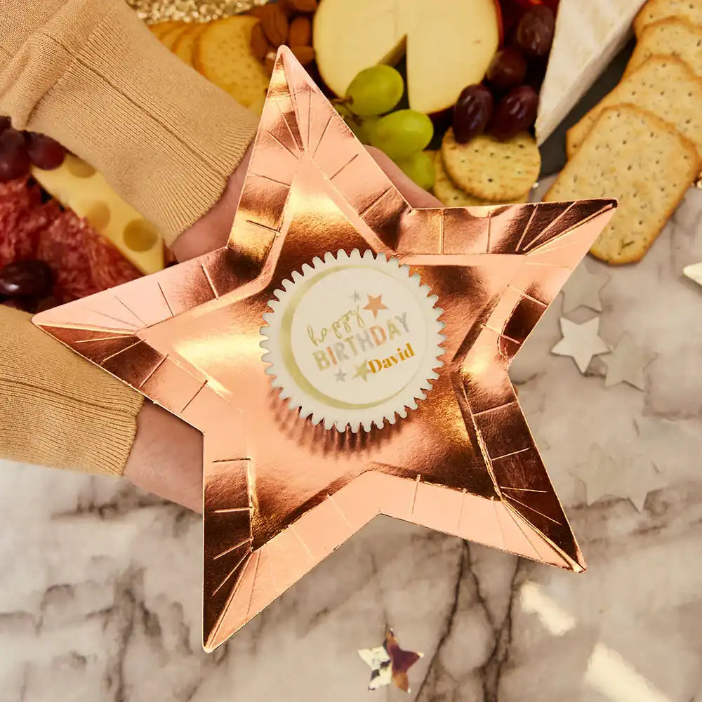 Assorted Metallics - Star Shaped Paper Party Plates (x8) Own Brand