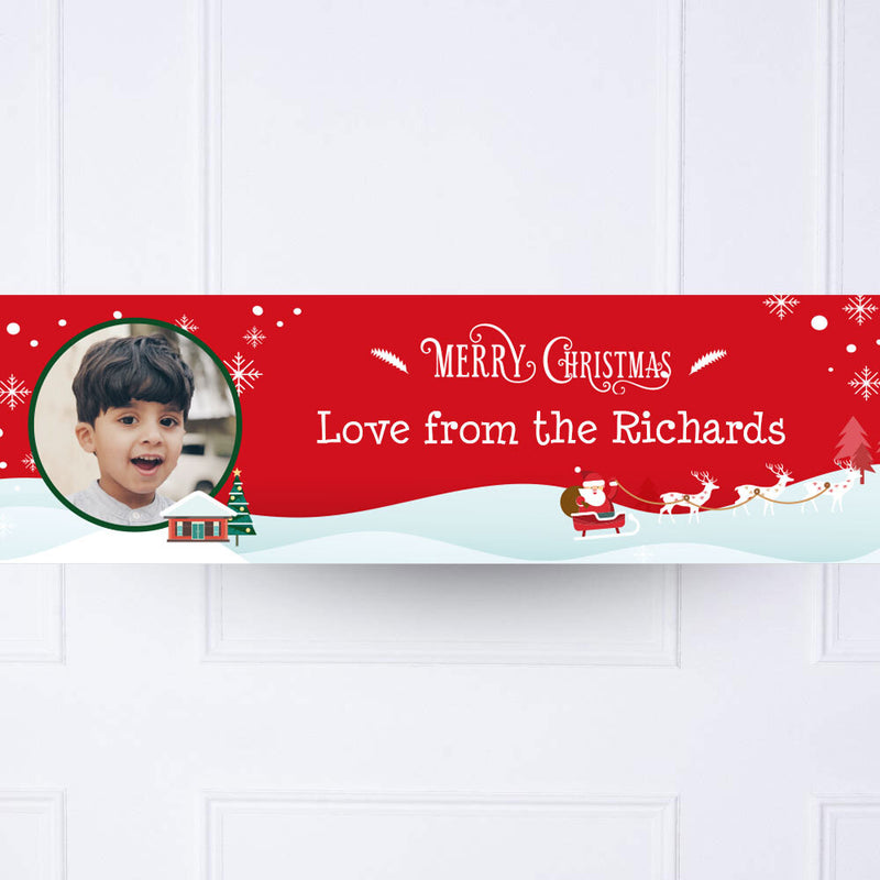 Traditional Christmas Personalised Party Banner