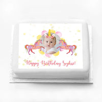 Personalised Photo Cake - Unicorn Fairy Princess Large (up to 20 small portions) Personalised Cake