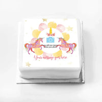 Personalised Photo Cake - Unicorn Fairy Princess Small (up to 6 small portions) Personalised Cake