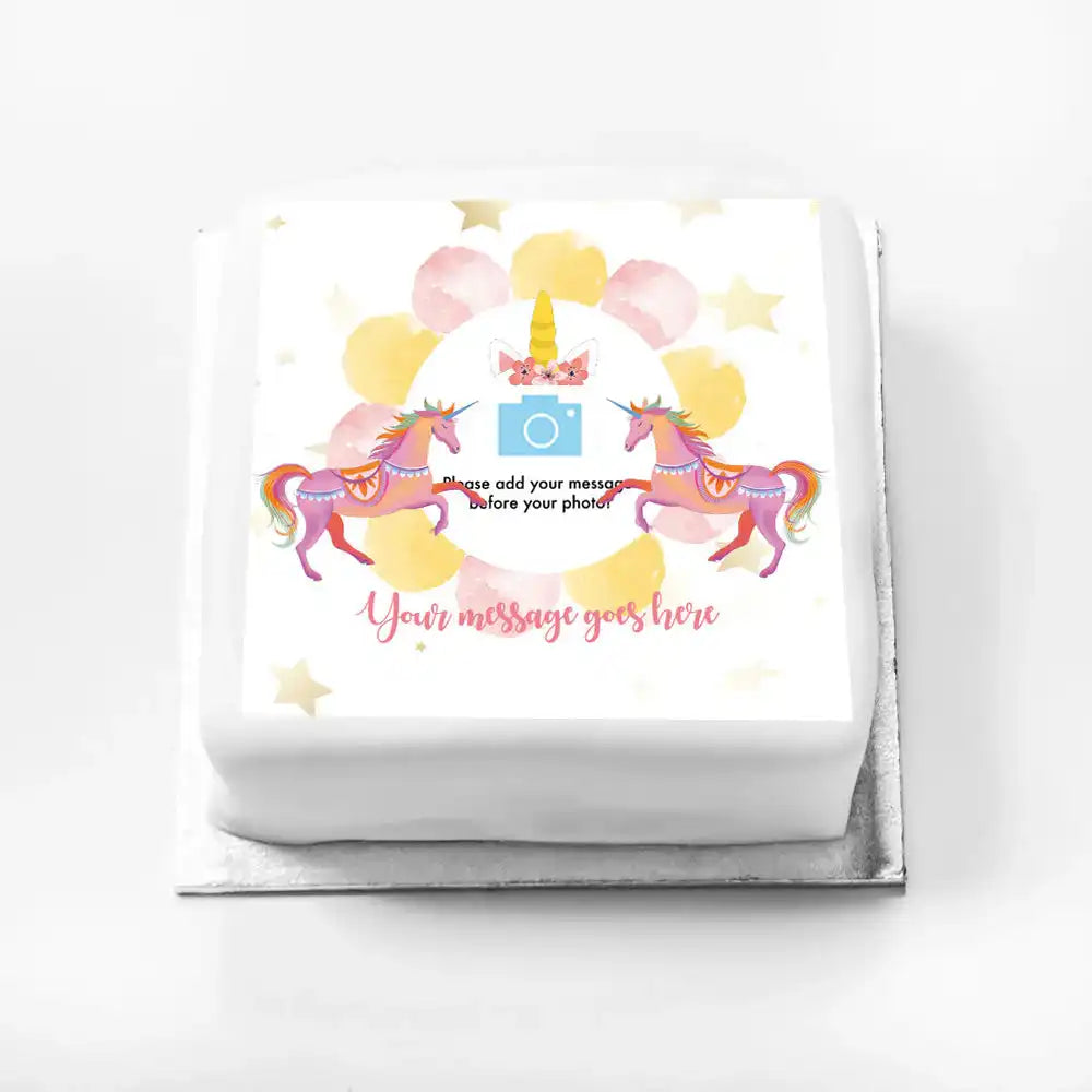 Personalised Photo Cake - Unicorn Fairy Princess Small (up to 6 small portions) Personalised Cake