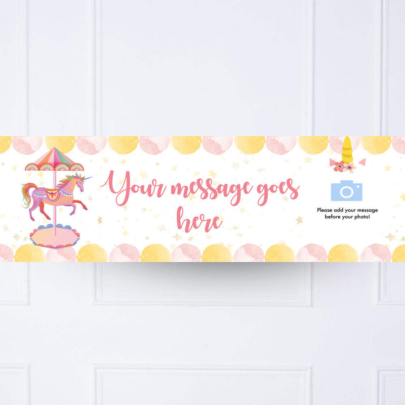 Unicorn Fairy Princess Personalised Party Banner