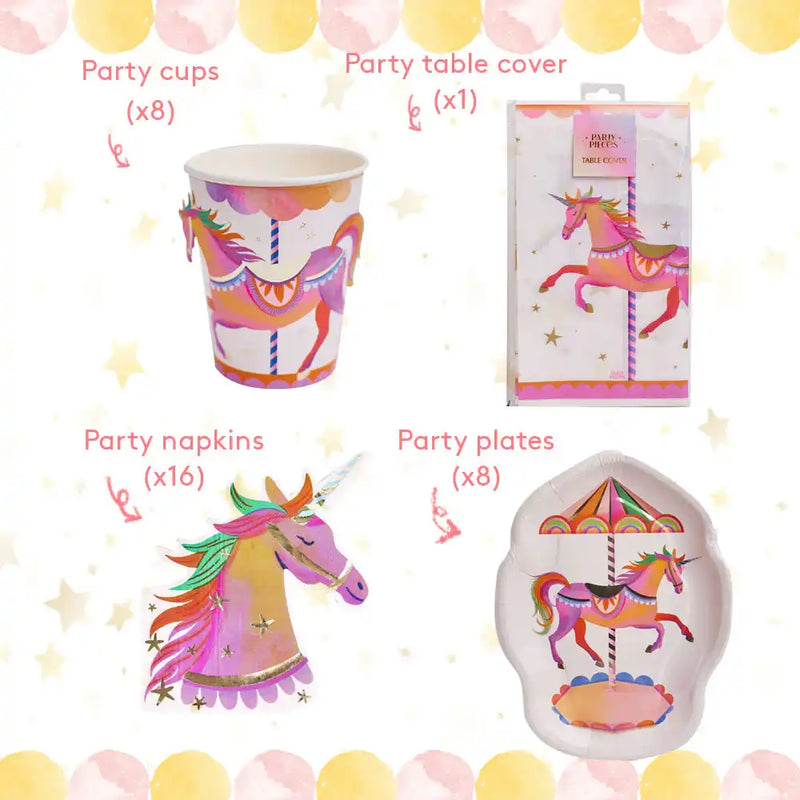 Unicorn Fairy Princess Table Set (x8) Owned Brand
