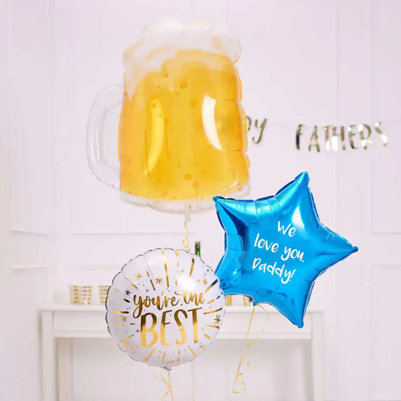 Personalised Inflated Balloon Bouquet - Cheers Beer Personalised Balloons