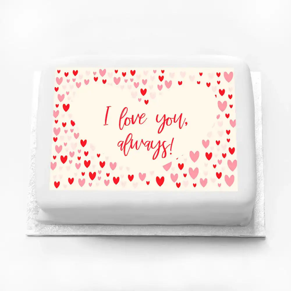 Personalised Photo Cake - Heart Confetti Personalised Cake