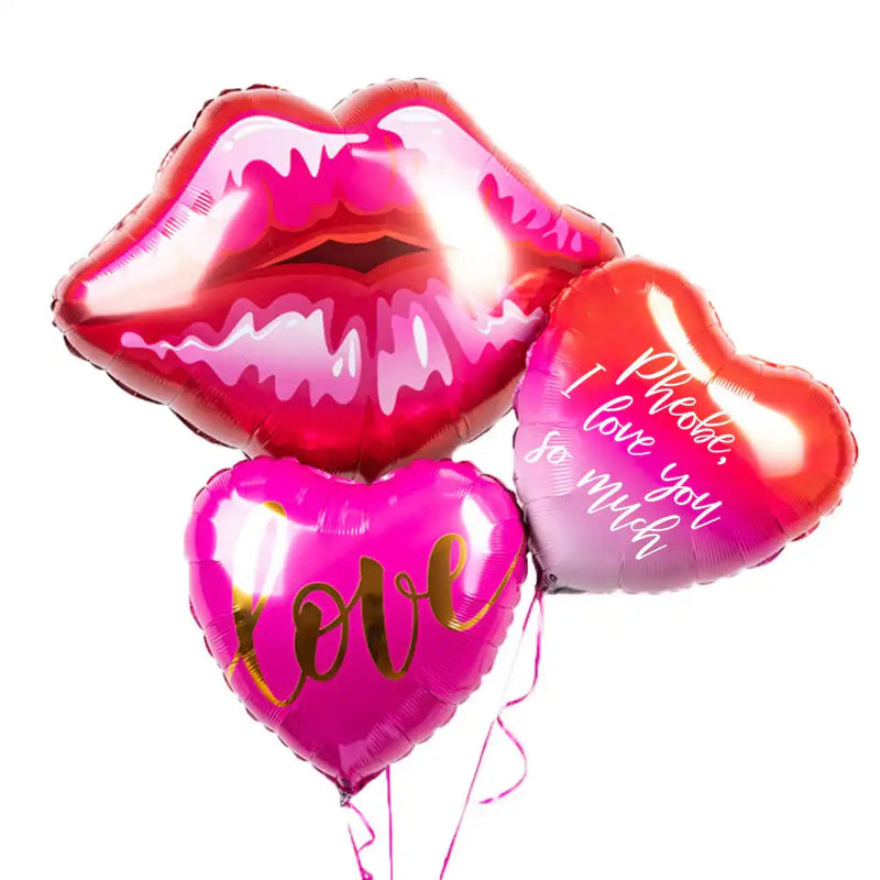 Kissey Lips Balloon Bunch Personalised Balloons