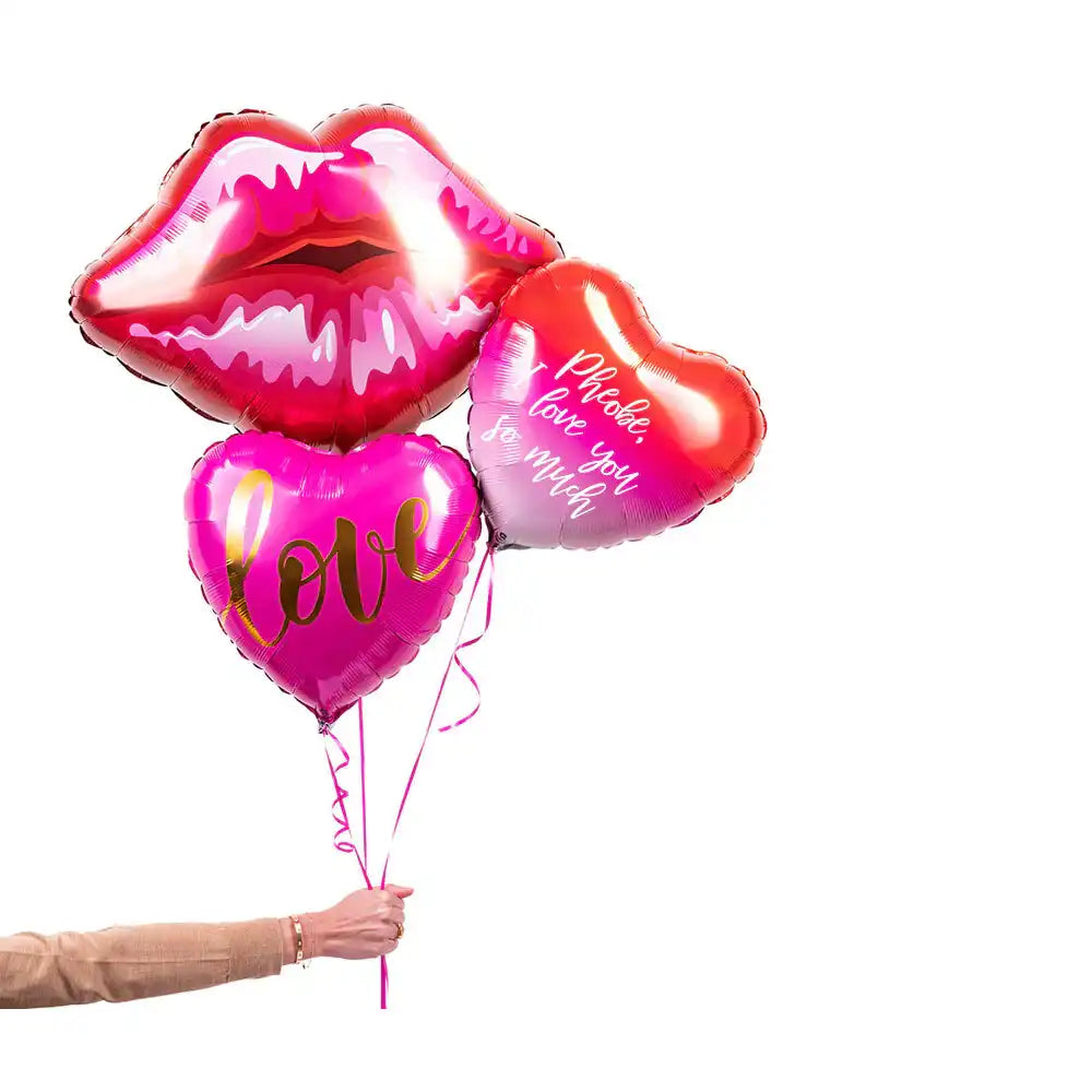 Kissey Lips Balloon Bunch Personalised Balloons
