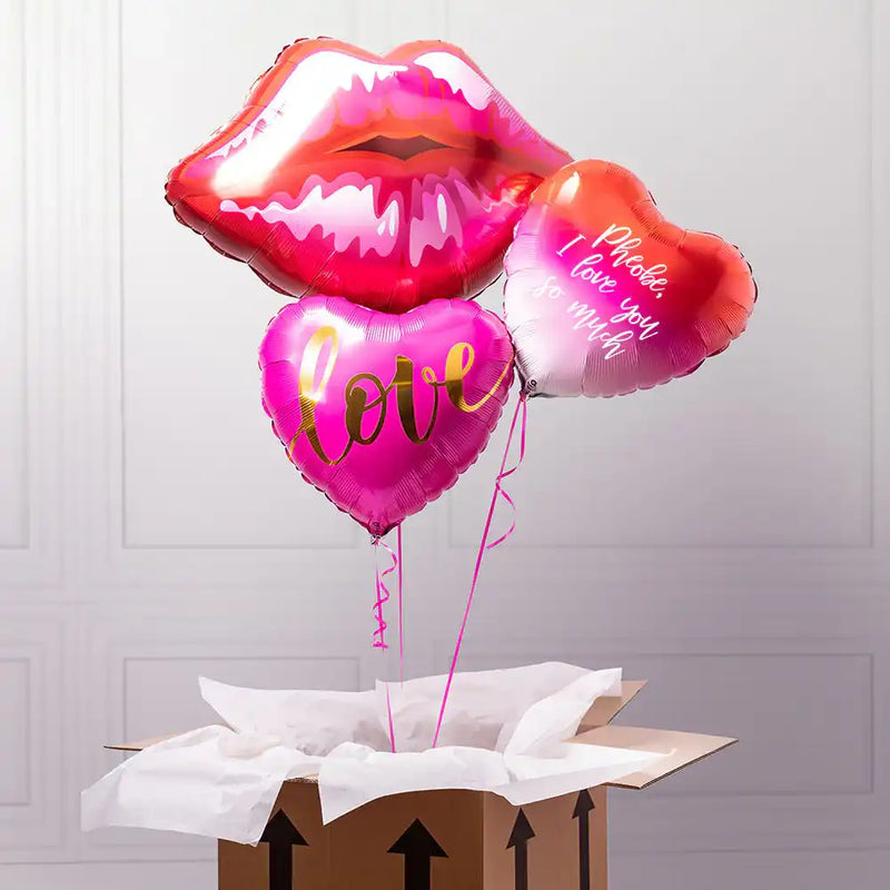 Kissey Lips Balloon Bunch Personalised Balloons