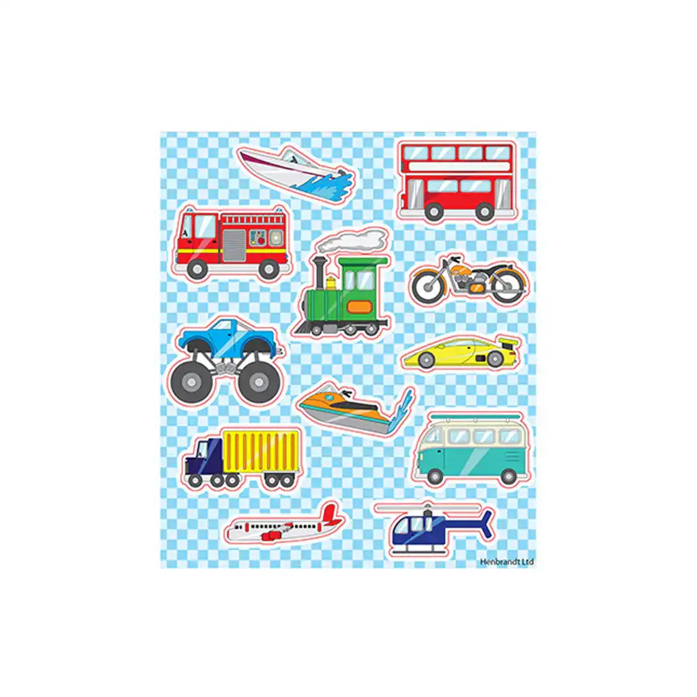 Vehicle Sticker Sheets (x6) Kids Party