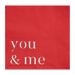 Red You & Me Paper Party Napkins (x16)