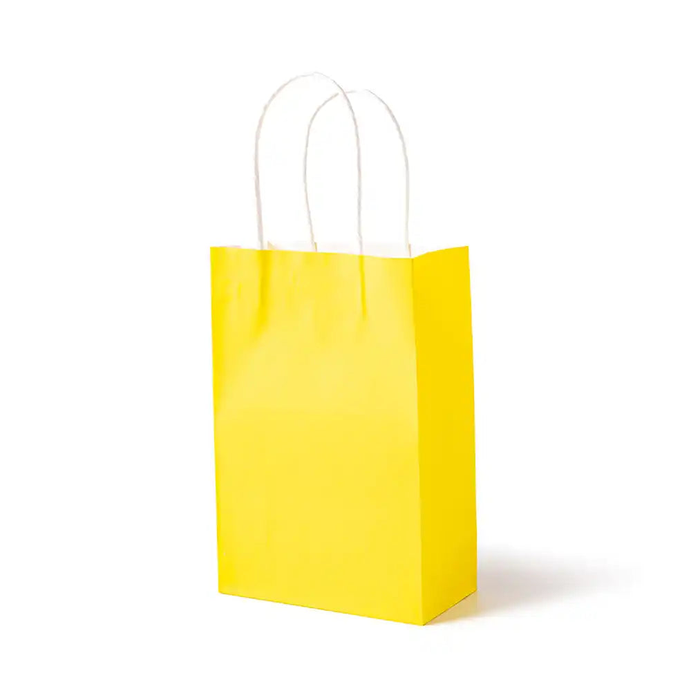 Yellow Party Bags with Handles (x12) Party Pieces