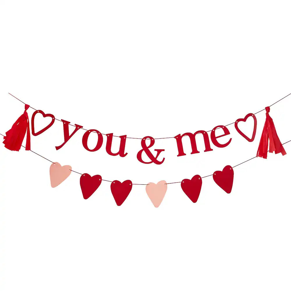You & Me Bunting With Tassels (x2) Valentine's Day
