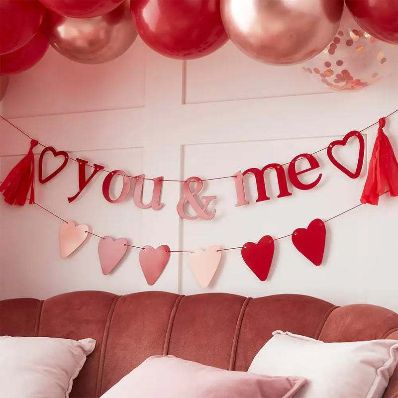 You & Me Bunting With Tassels (x2) Valentine's Day