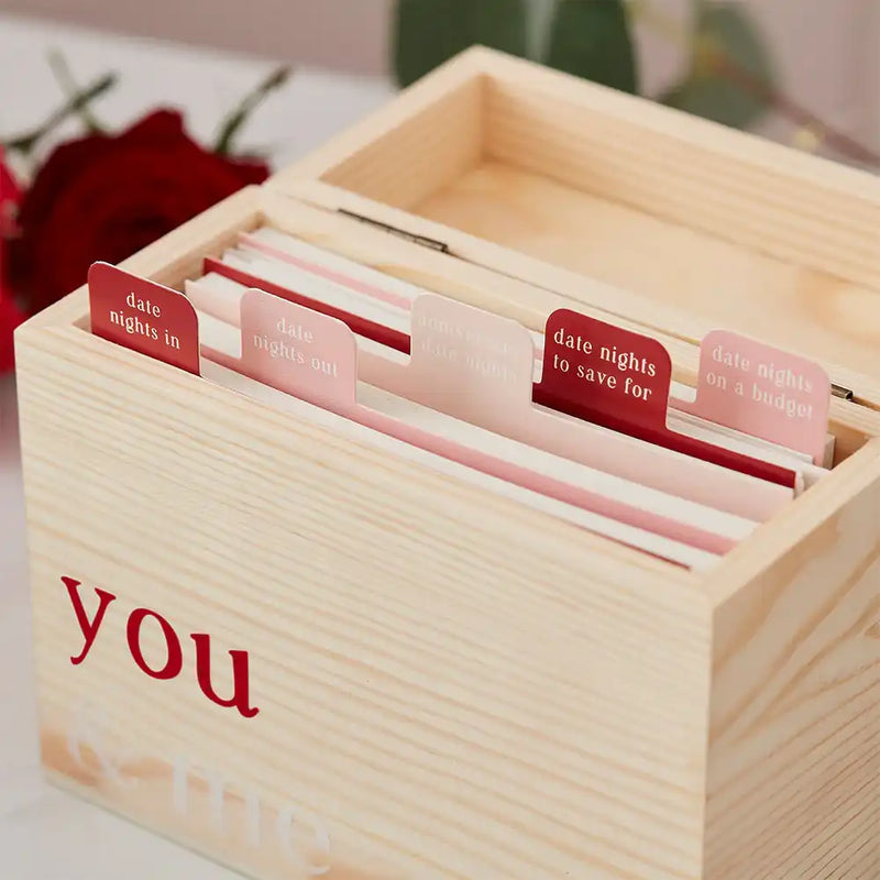 You & Me Customisable Wooden Date Idea Box Valentine's Day