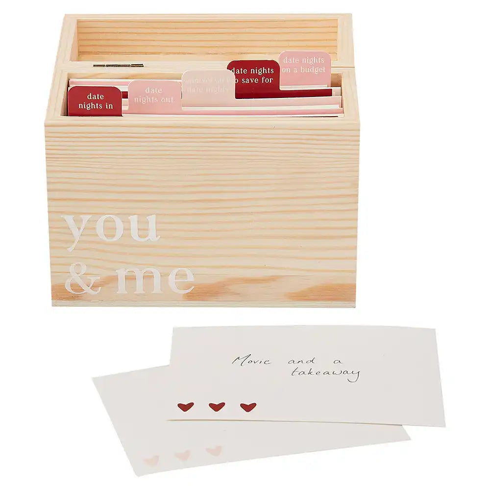You & Me Customisable Wooden Date Idea Box Valentine's Day