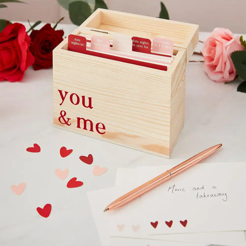 You & Me Customisable Wooden Date Idea Box Valentine's Day