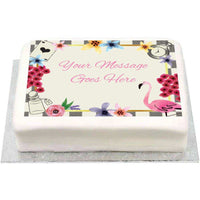 Personalised Photo Cake - Tea Party Message Only Personalised Cake