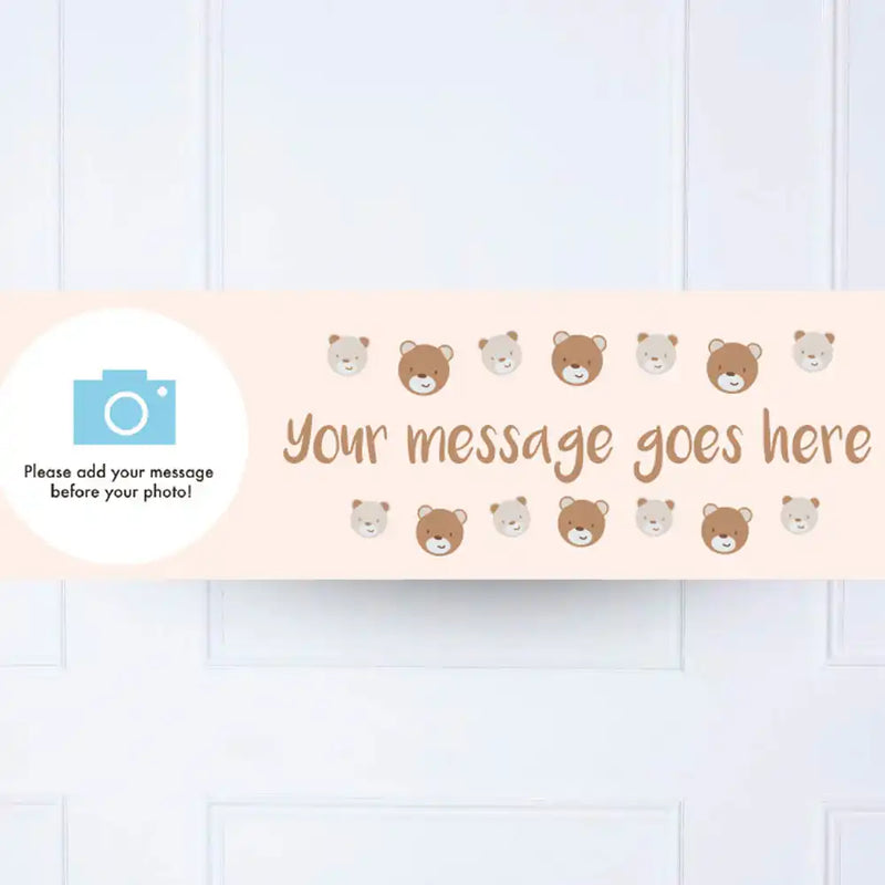 Teddy Bear Personalised Party Banner Yes Personalised Banner