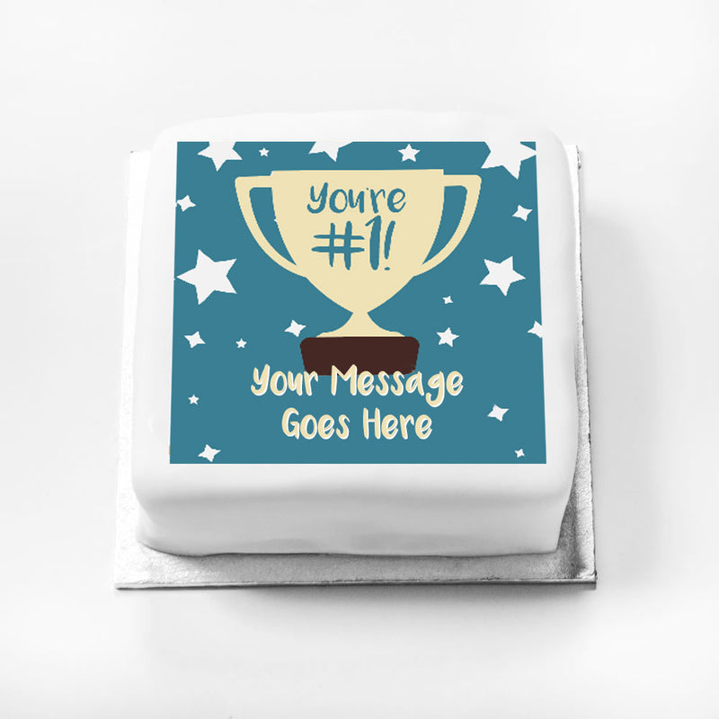 Personalised Message Gift Cake – You're Number 1 Blue