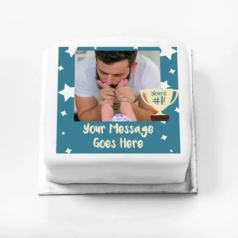 Personalised Message Gift Cake – You're Number 1 Blue Photo & Message Personalised Cake