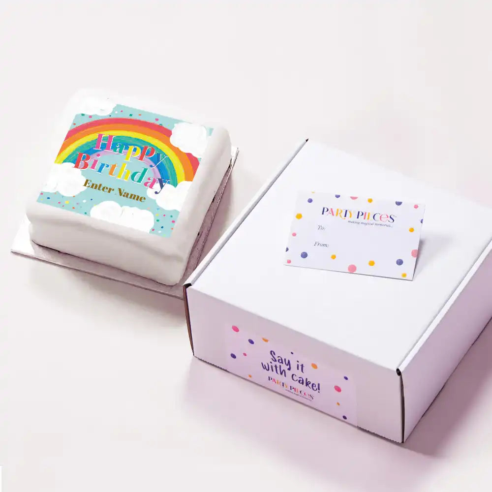 Personalised Slogan Gift Cake – Rainbow Blue Personalised Cake