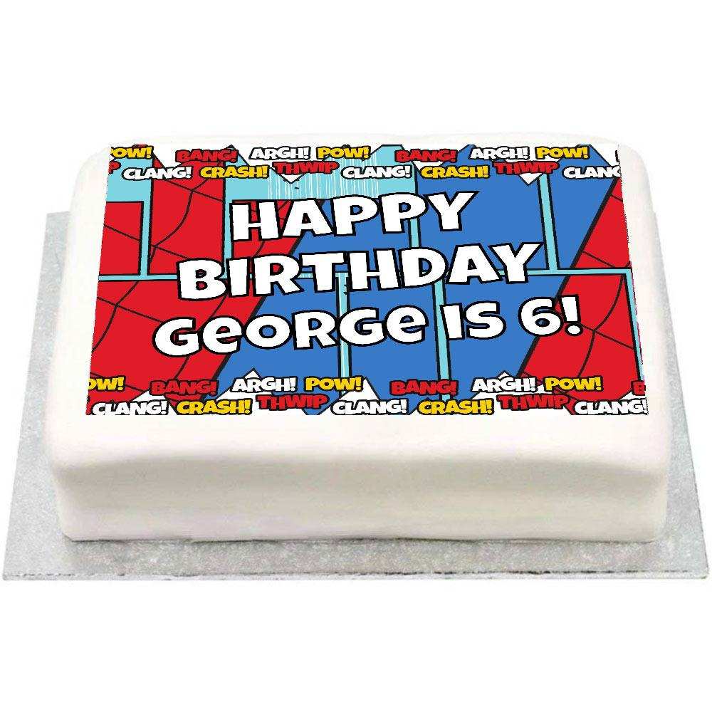 Personalised Photo Cake - Comic Book No Personalised Cake