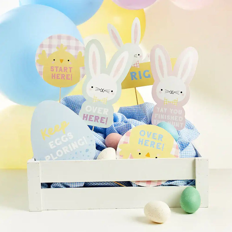 Easter Egg Hunt Signs & Rosettes Kit Easter