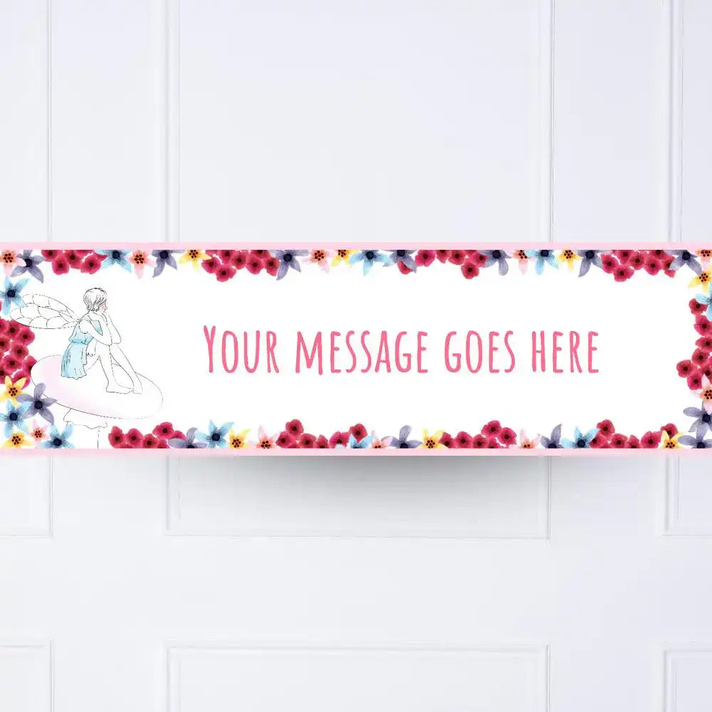 Floral Fairy Personalised Party Banner No Personalised Banner