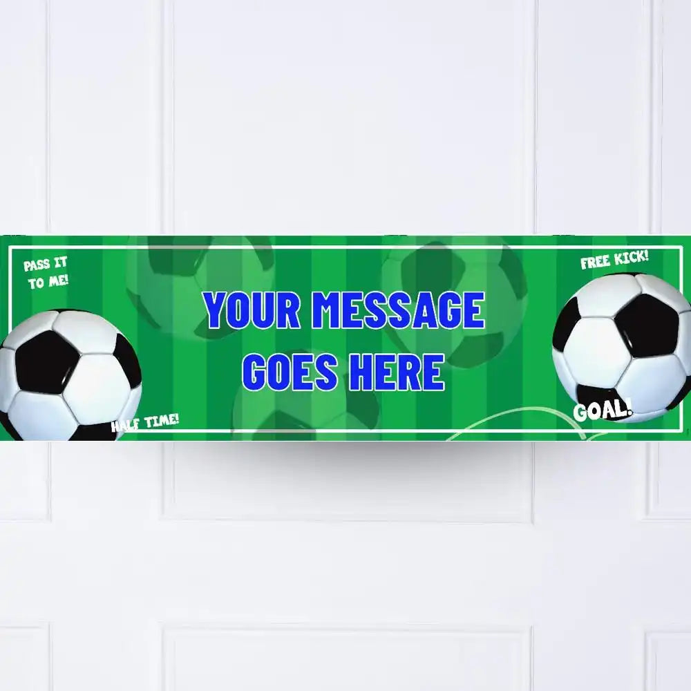 Football Mania Personalised Party Banner Blue No No Personalised Banner