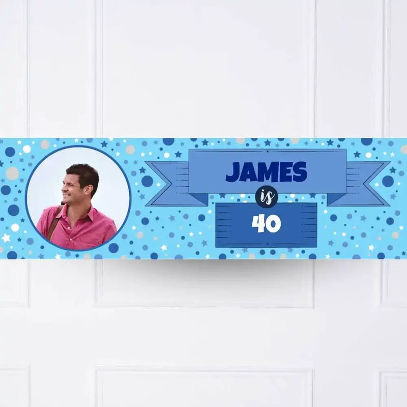 Blue Age Personalised Party Banner Yes None Personalised Banner