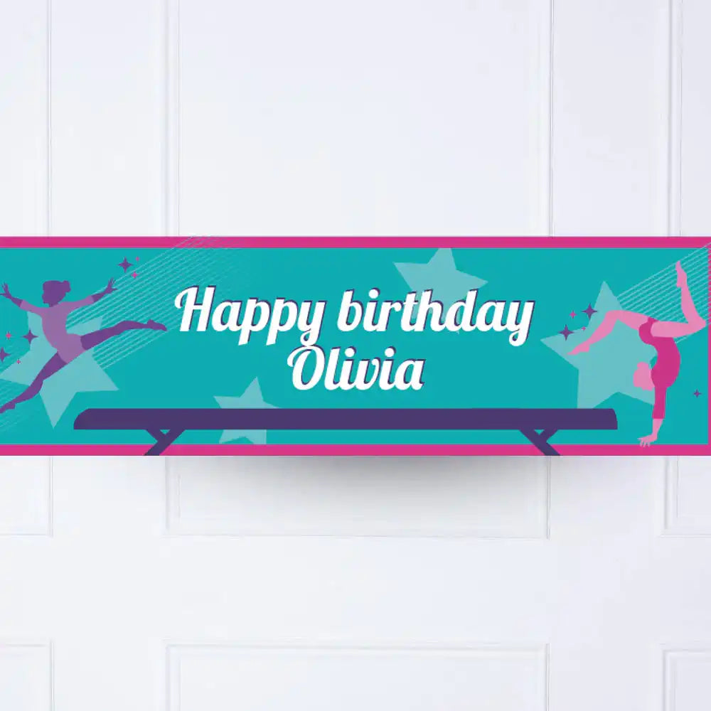 Gymnastics Personalised Party Banner Personalised Banner