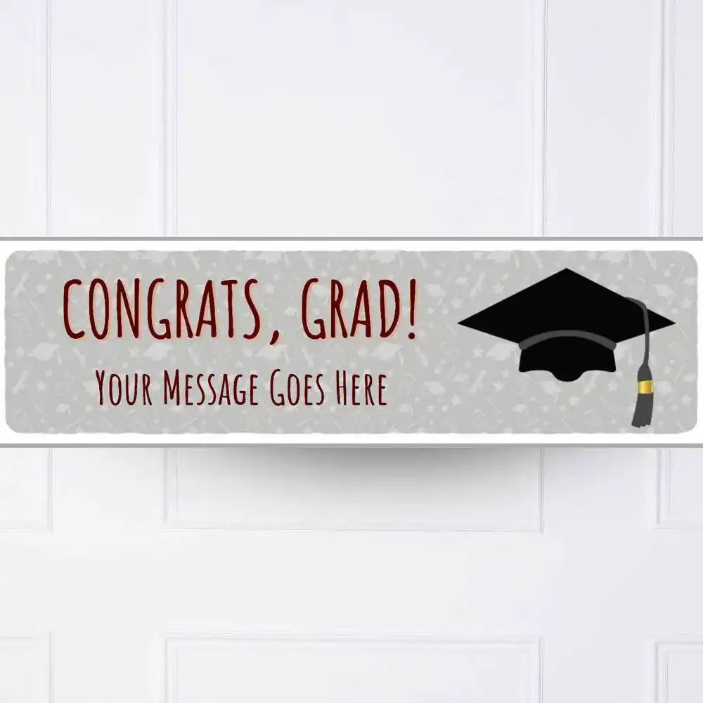 Graduation Cap Personalised Party Banner No Personalised Banner