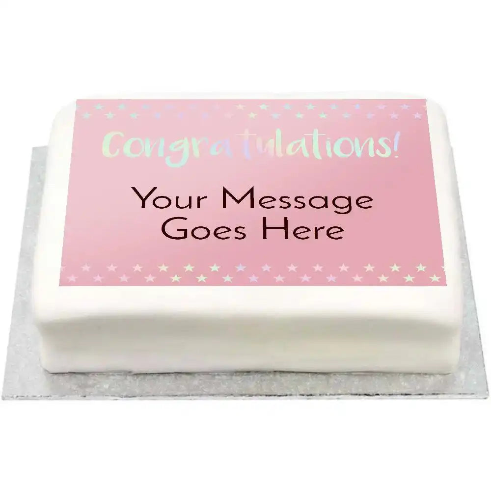 Personalised Photo Cake - Congratulations Iridescent No Personalised Cake