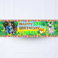 Jungle Friends Personalised Party Banner Yes Personalised Banner