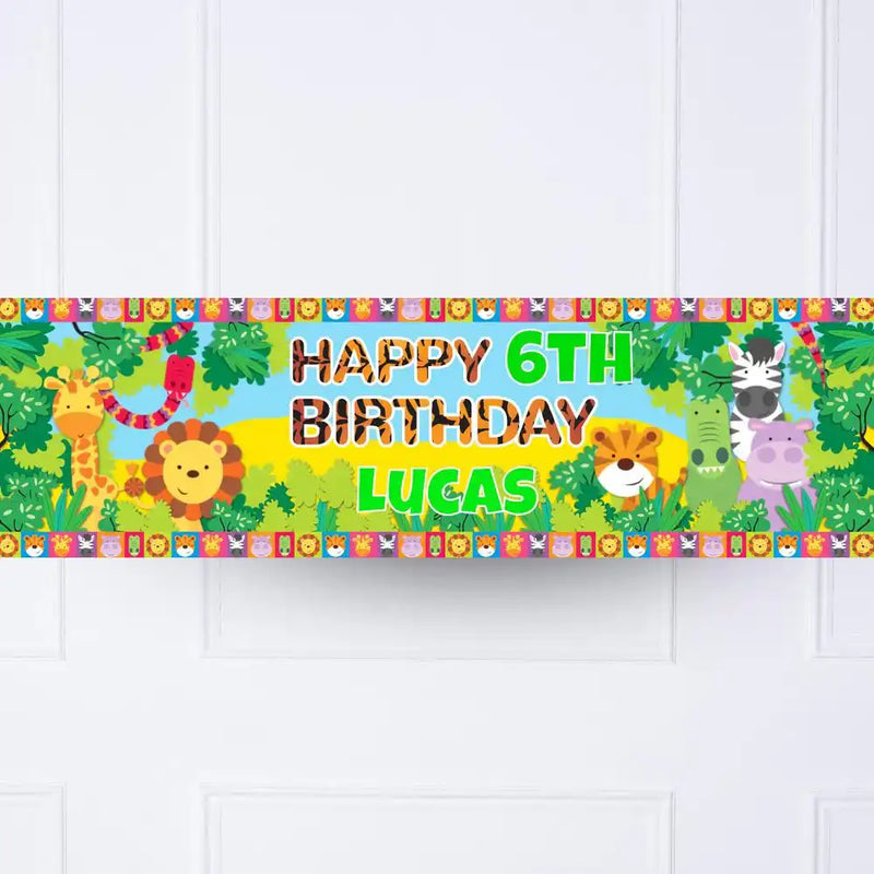 Jungle Friends Personalised Party Banner No Personalised Banner