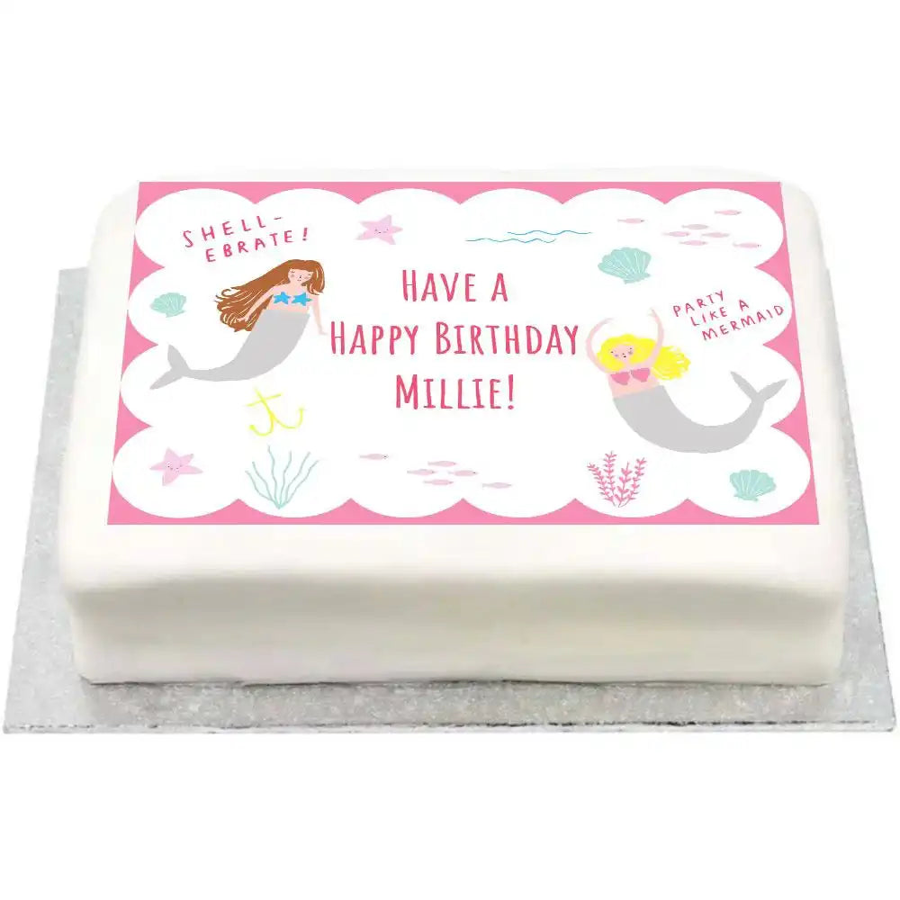 Personalised Photo Cake - Let's Be Mermaids No Personalised Cake