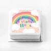 Personalised Slogan Gift Cake – Rainbow Pink Long Distance Hugs Without Name Personalised Cake