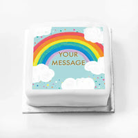 Personalised Slogan Gift Cake – Rainbow Blue Your Own Message Without Name Personalised Cake